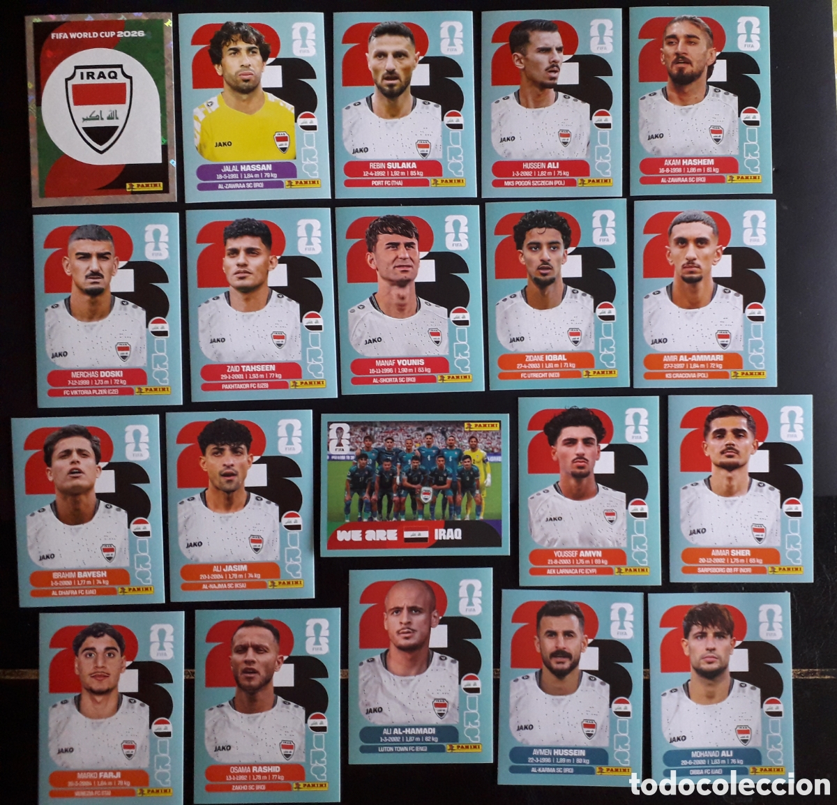 Cromos de f&uacute;tbol: 20 CROMOS IRAQ, EQUIPO COMPLETO MUNDIAL F&Uacute;TBOL 2026 FIFA WORLD CUP PANINI SIN PEGAR