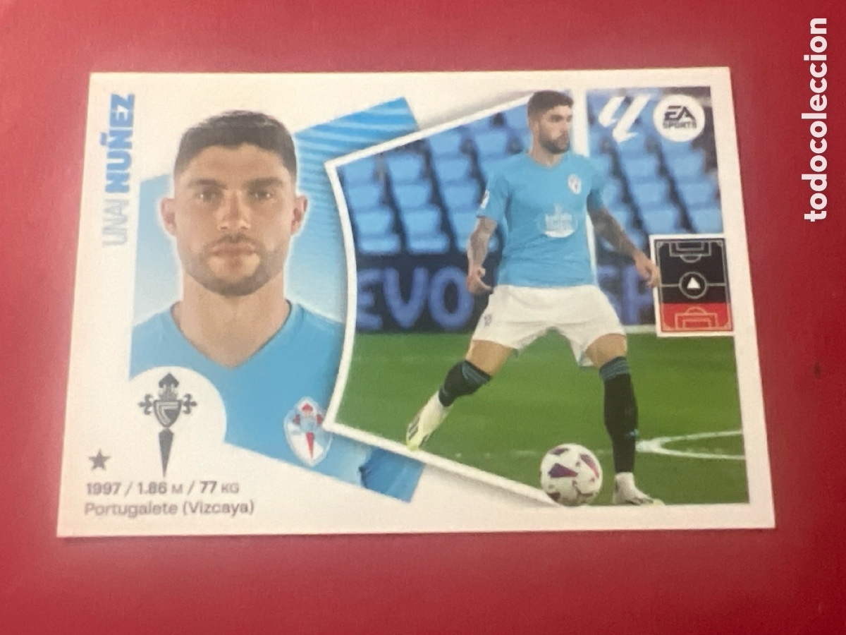 Cromos de f&uacute;tbol: E1514. 6A Unai N&uacute;&ntilde;ez, RC Celta de Vigo, Panini Ediciones Liga Este 2024 2025 24 25, 6 A