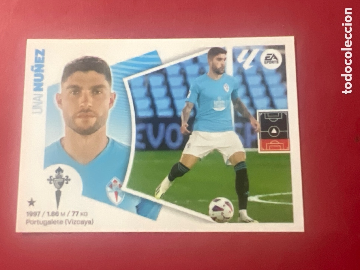 Cromos de f&uacute;tbol: E1515. 6A Unai N&uacute;&ntilde;ez, RC Celta de Vigo, Panini Ediciones Liga Este 2024 2025 24 25, 6 A
