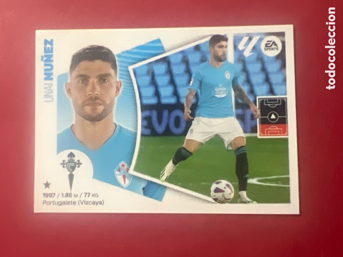 Cromos de f&uacute;tbol: E1516. 6A Unai N&uacute;&ntilde;ez, RC Celta de Vigo, Panini Ediciones Liga Este 2024 2025 24 25, 6 A