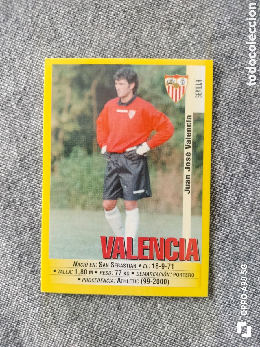 Cromos de f&uacute;tbol: Cromo 363a 363 a versi&oacute;n dif&iacute;cil trasera Valencia Sevilla Panini liga temporada 99 00 1999 2000