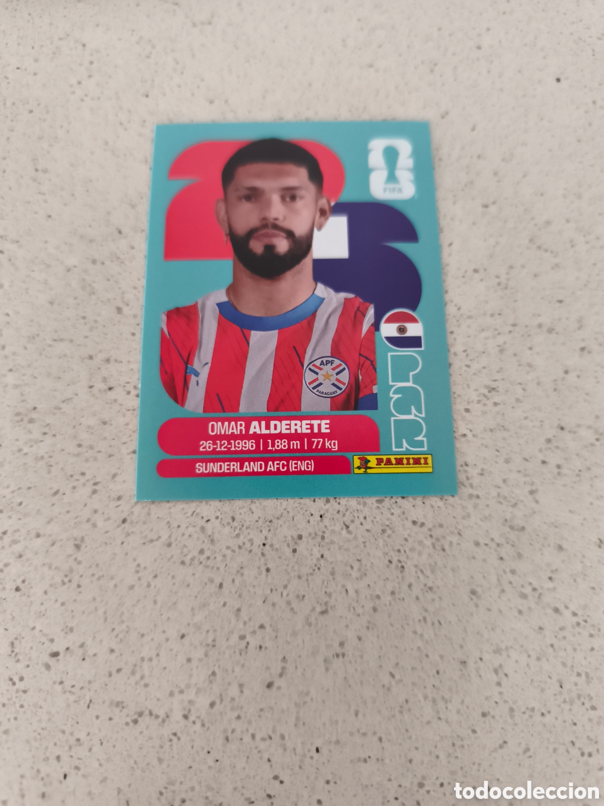 Cromos de Futebol: CROMO N&Uacute;MERO 7 ALDERETE PARAGUAY. MUNDIAL 2026. PANINI.