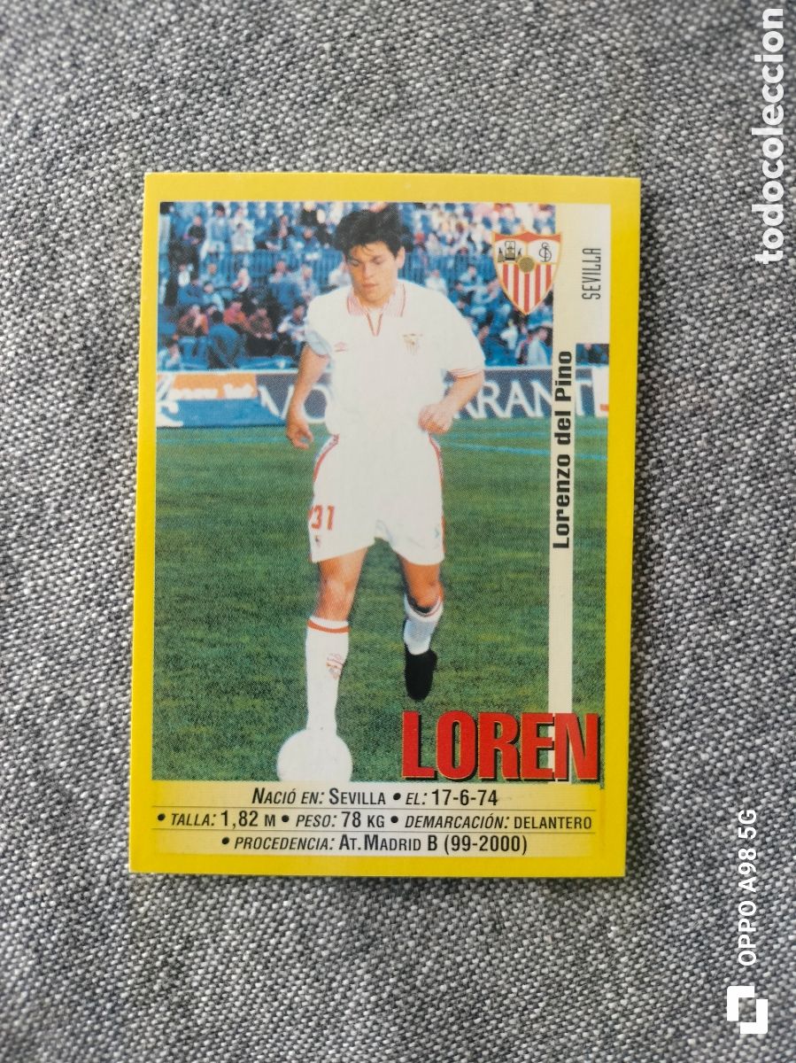 Cartes &agrave; collectionner de Football: Cromo 378a 378 a versi&oacute;n Loren Sevilla Panini liga temporada 99 00 1999 2000