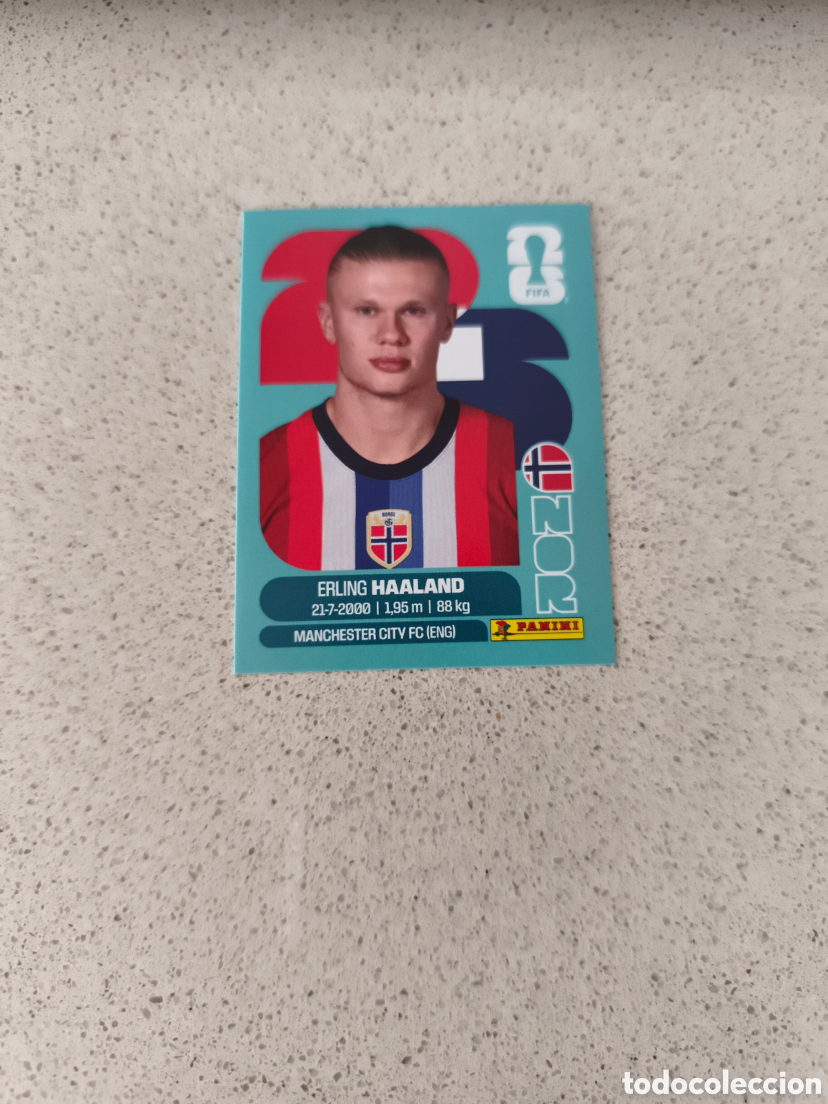 Cromos de f&uacute;tbol: CROMO N&Uacute;MERO 15 HAALAND NORUEGA. MUNDIAL 2026. PANINI.