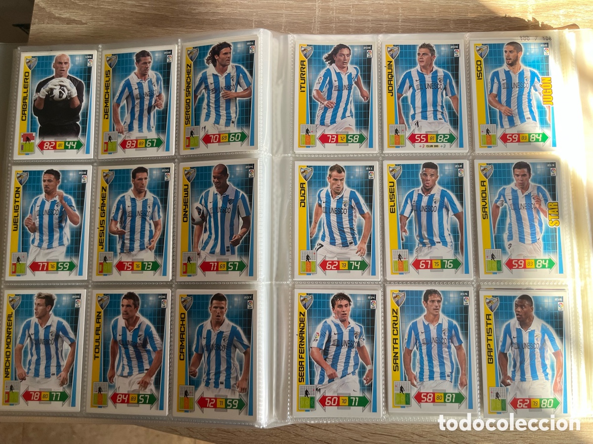Fu&szlig;ball-Sticker: M&Aacute;LAGA CF ADRENALYN 2012 2013 12 13 SET B&Aacute;SICO COMPLETO