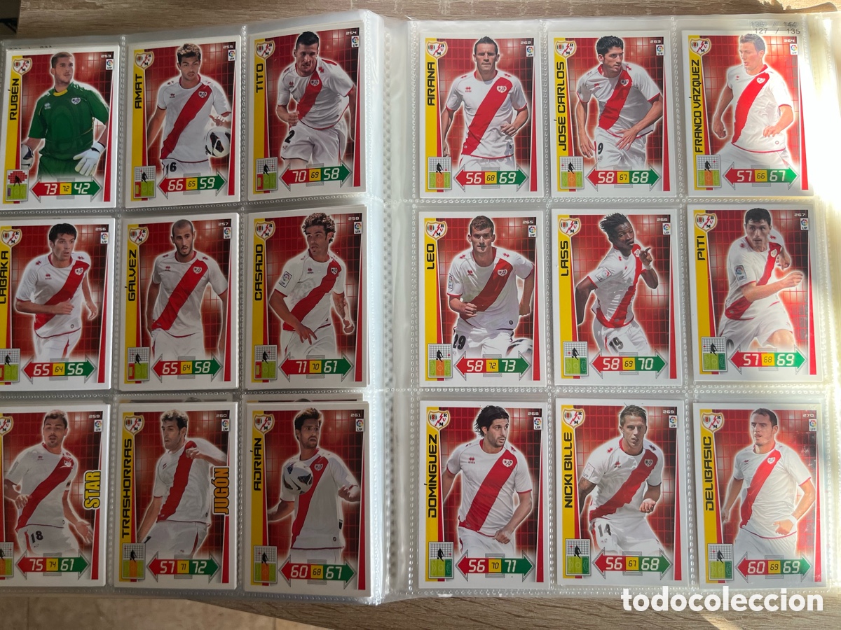 Cromos de f&uacute;tbol: RAYO VALLECANO ADRENALYN 2012 2013 12 13 SET B&Aacute;SICO COMPLETO