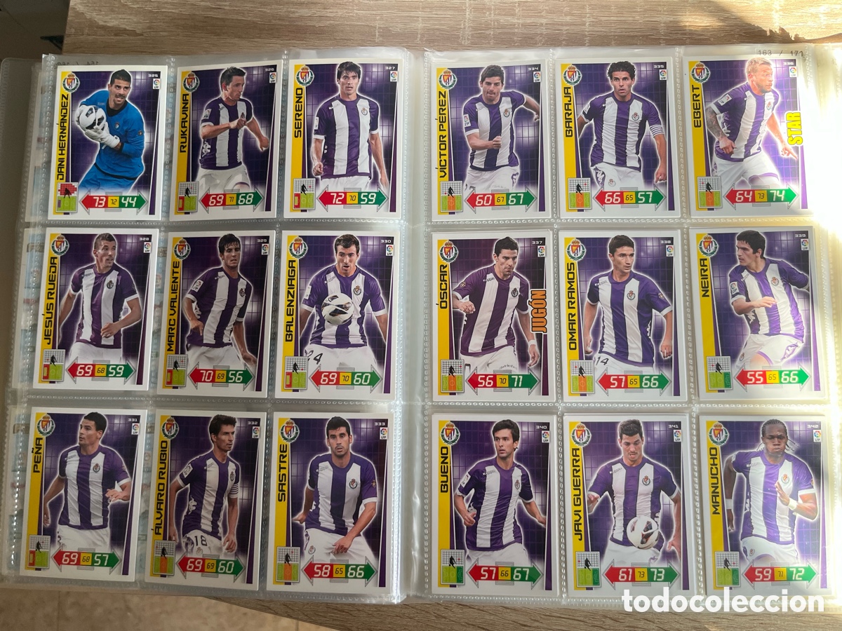 Cromos de f&uacute;tbol: REAL VALLADOLID ADRENALYN 2012 2013 12 13 SET B&Aacute;SICO COMPLETO