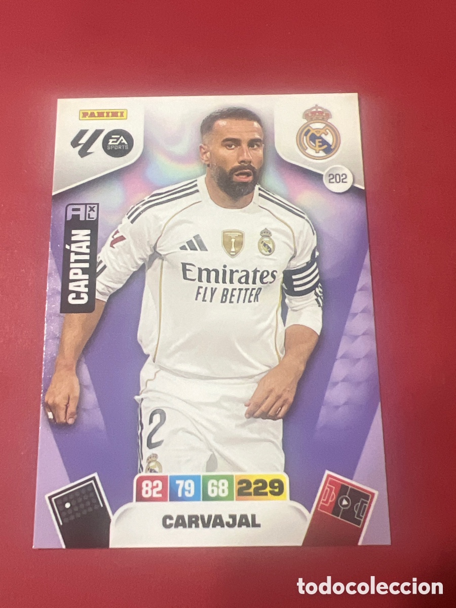 Cromos de Futebol: C2209. Carvajal n&uacute;mero 202 del Real Madrid cromo adrenalyn XL 25-26 2025-2026