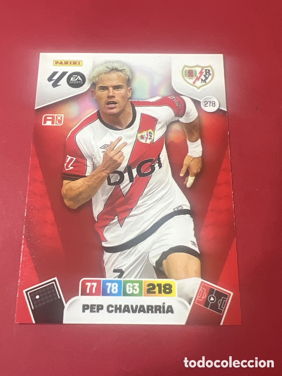Cartes &agrave; collectionner de Football: C2215. Cromo Adrenalyn XL. 2025 2026. 25 26. Pep Chava. Rayo Vallecano. N &ordm; 278