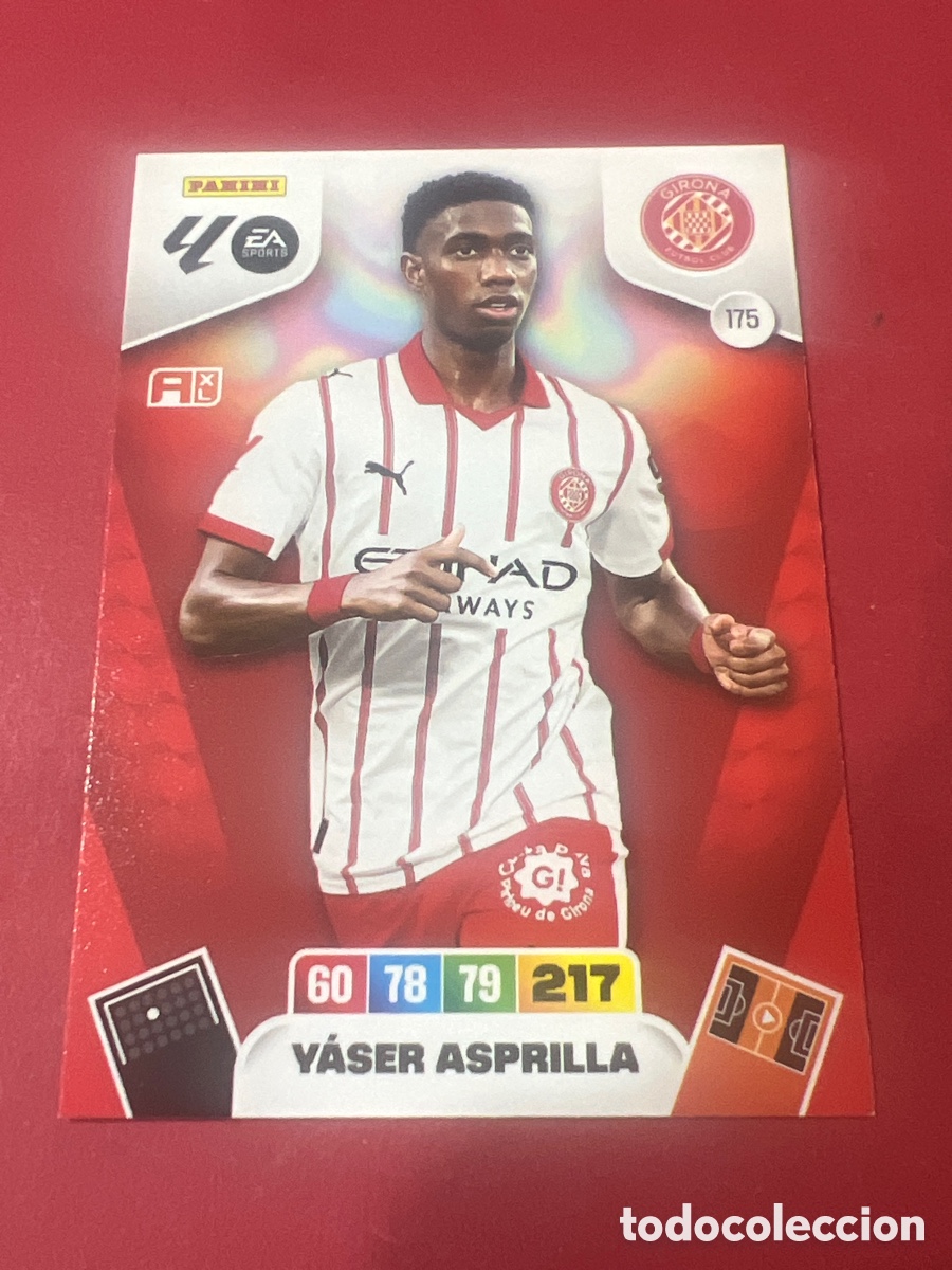 Cromos de f&uacute;tbol: C2222. Cromo Adrenalyn XL. 2025 2026. 25 26. Y&aacute;ser Asprilla. Girona. N &ordm; 175