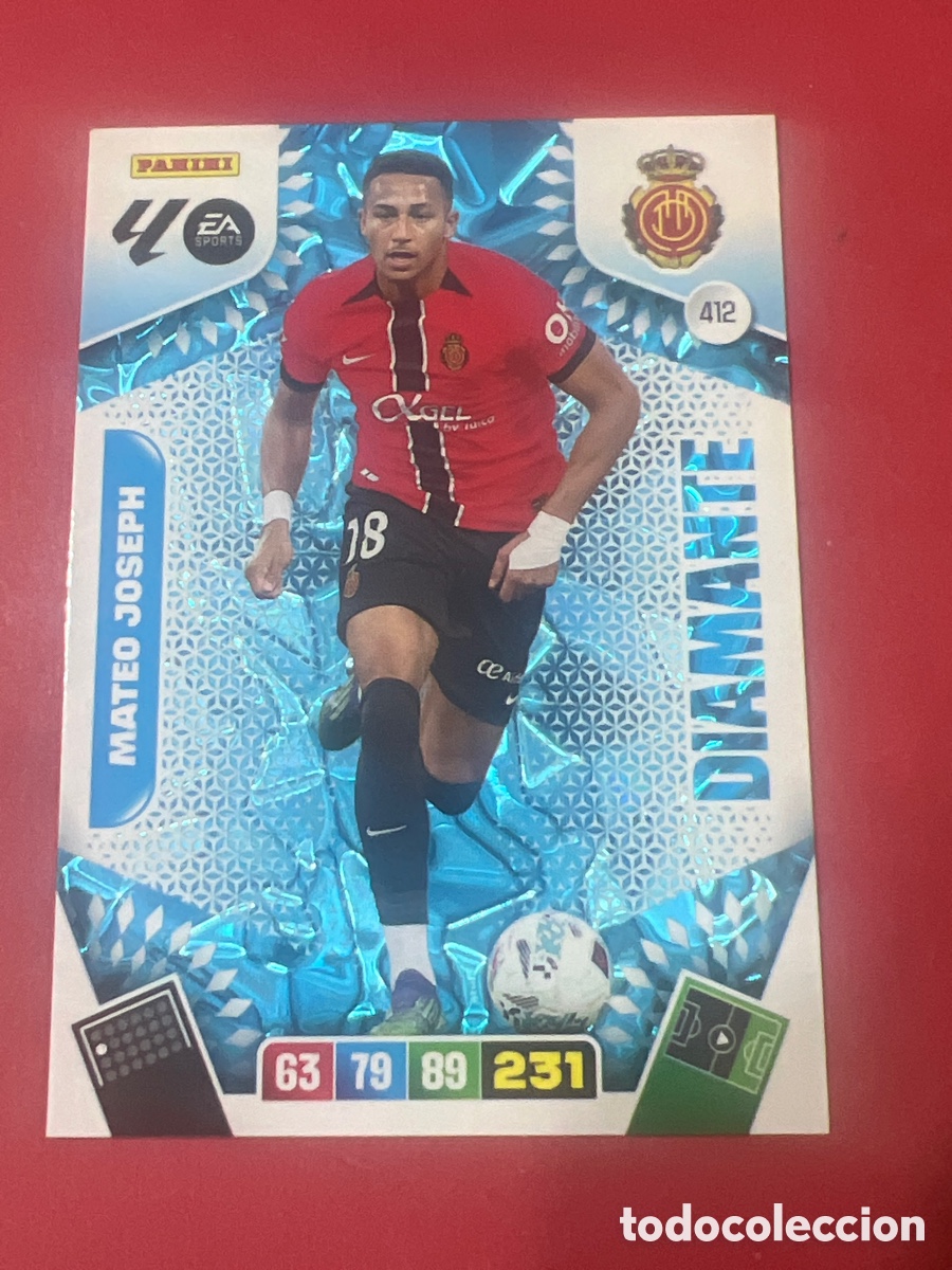 Cromos de f&uacute;tbol: C2225. PANINI ADRENALYN - LIGA 2025-26 (25 - 26) - N&ordm; 412 DIAMANTE - MATEO JOSEPH - MALLORCA