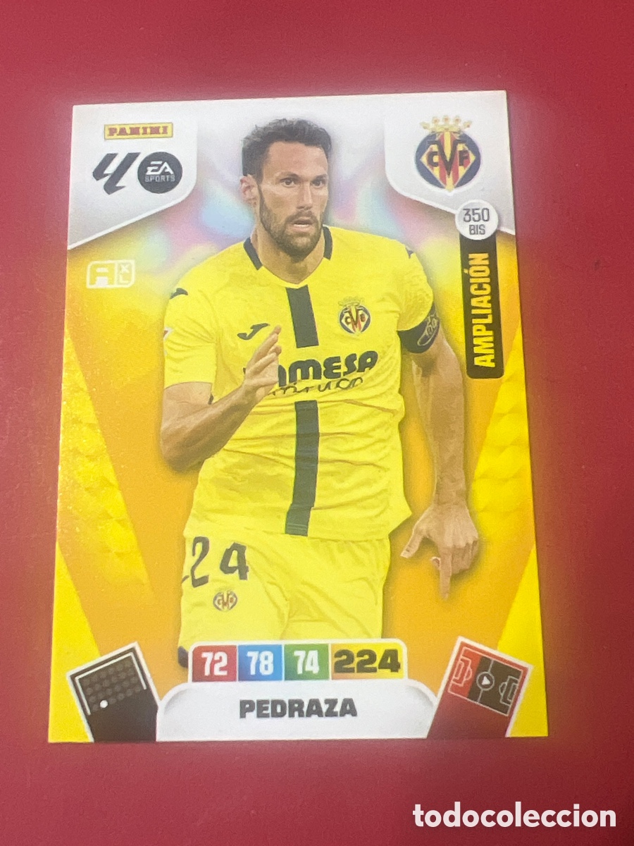 Fu&szlig;ball-Sticker: C2230. Pedraza ampliaci&oacute;n n&uacute;mero 350 Bis del Villarreal cromo adrenalyn XL 25-26 2025-2026