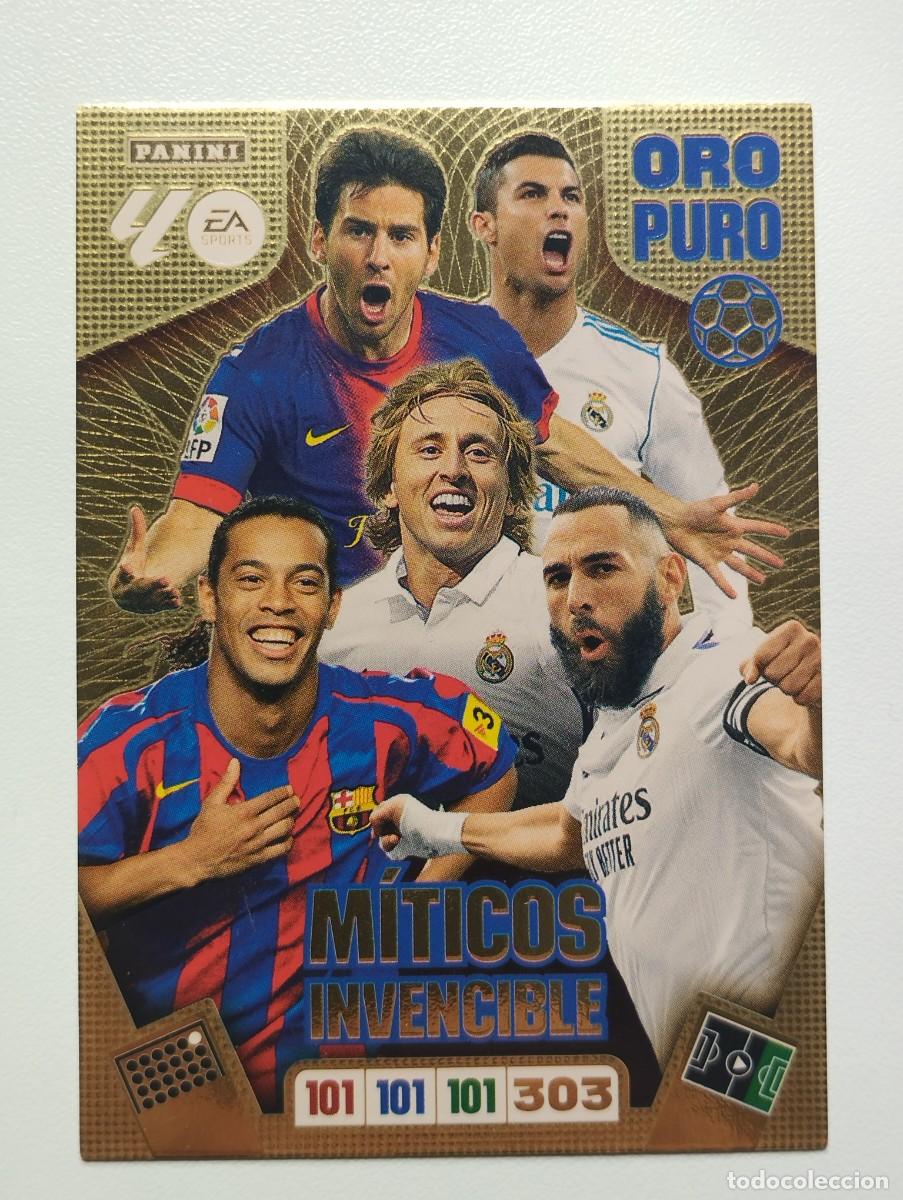 Figurine di Calcio: CROMO CARD ADRENALYN 2025 2026 LIGA 25 26 MITICOS INVENCIBLE ORO PURO MESSI CRISTIANO RONALDO MODRIC