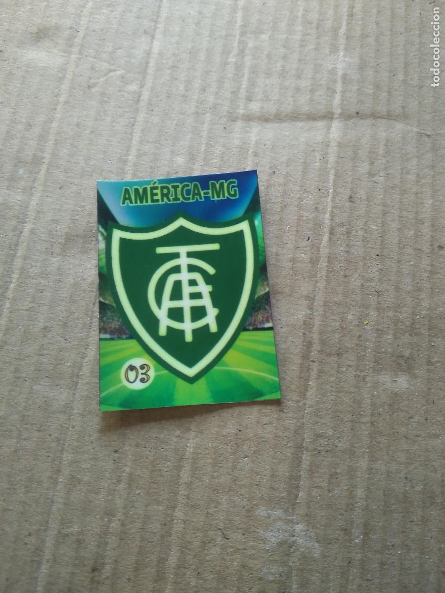 Fu&szlig;ball-Sticker: 3 ESCUDO AMERICA MG CROMO FUTBOL LIGA BRASIL BRASILEIRAO