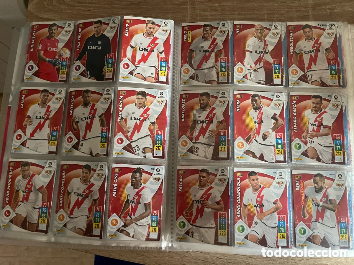 Cromos de f&uacute;tbol: RAYO VALLECANO ADRENALYN 2021 2022 21 22 LOTE EQUIPO TEAM B&Aacute;SICO COMPLETO