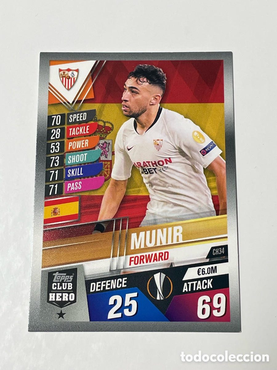 Cromos de f&uacute;tbol: Munir Sevilla Topps Match Attax 2019/20 #CH34