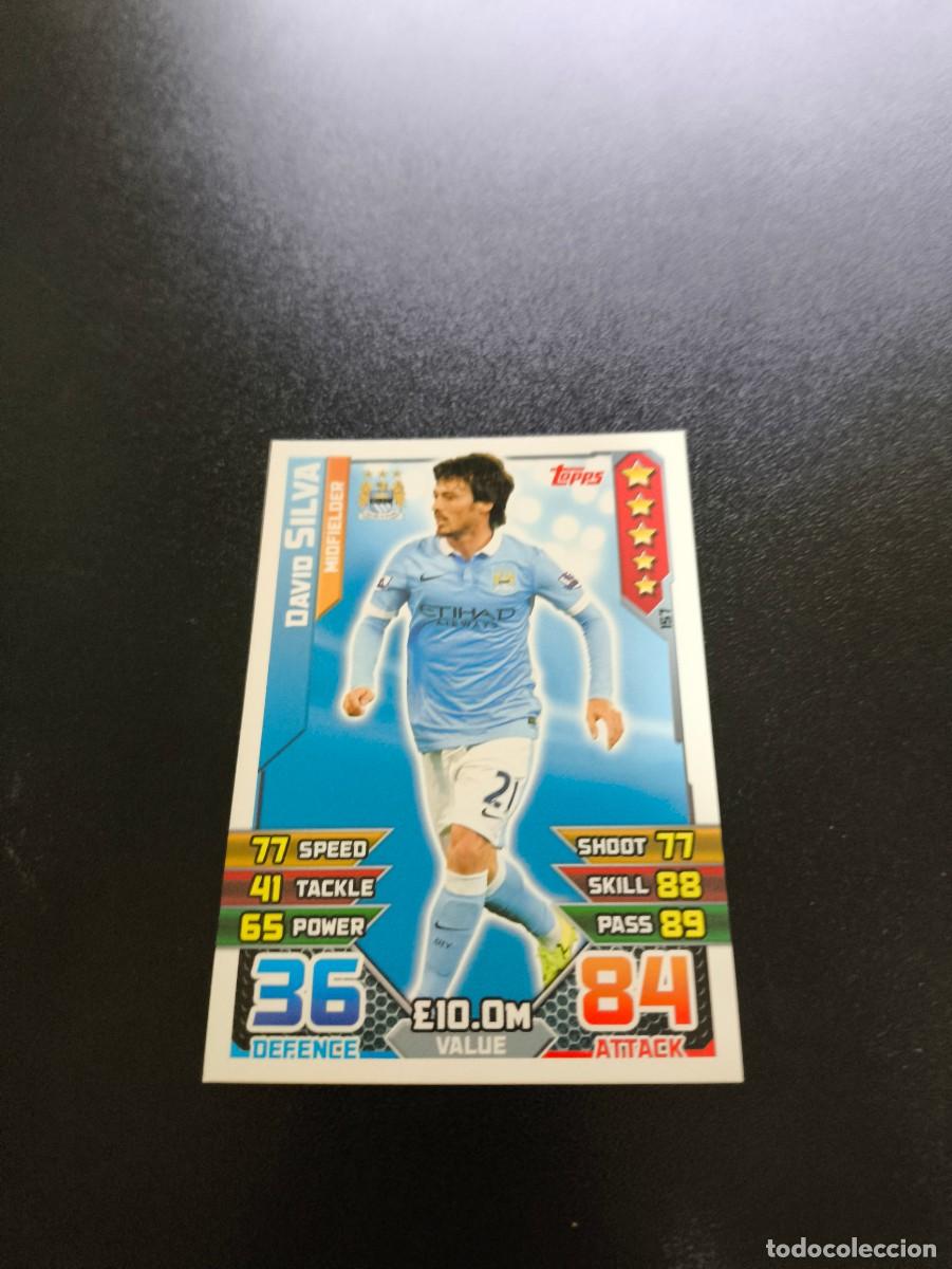 Cromos de f&uacute;tbol: 157 David Silva Manchester City Topps English Premier League 2015 2016 no panini liga Valencia