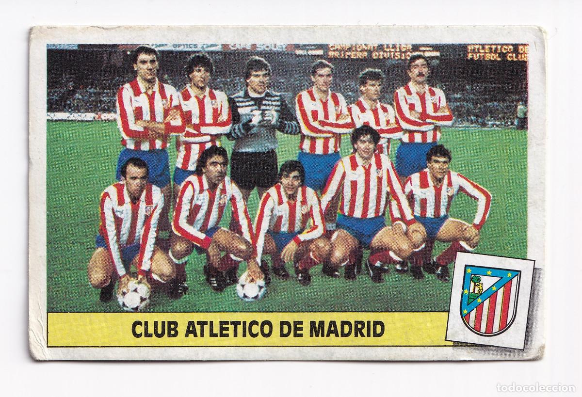 Cromos de f&uacute;tbol: Cromo f&uacute;tbol alineaci&oacute;n once inicial Atl&eacute;tico Madrid 1986 1987 Ediciones Este