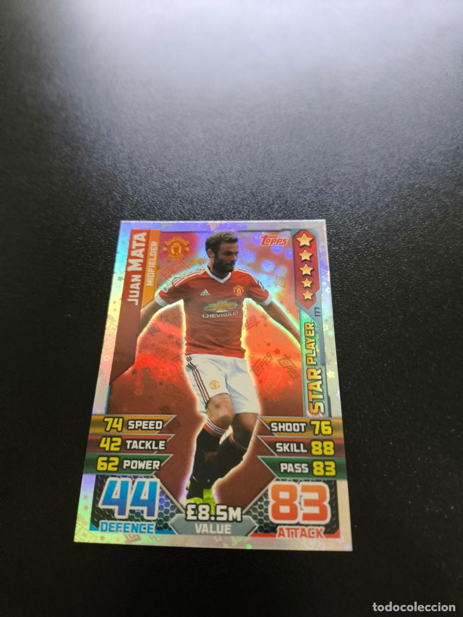 Cromos de f&uacute;tbol: 177 Juan Mata Star Manchester United Topps English Premier League 2015 2016 no panini liga Valencia