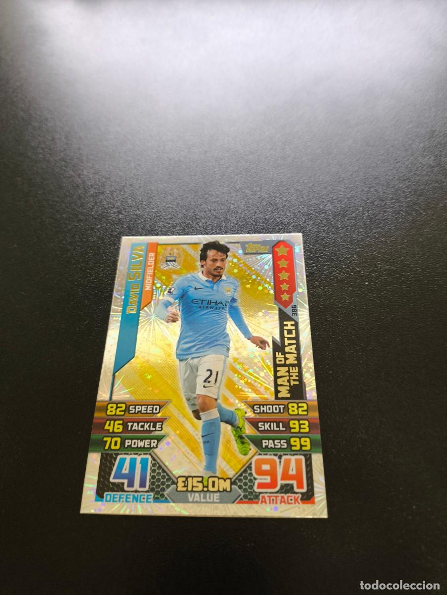 Cromos de f&uacute;tbol: 386 David Silva man of the match Topps English Premier League 2015 2016 no panini liga Valencia