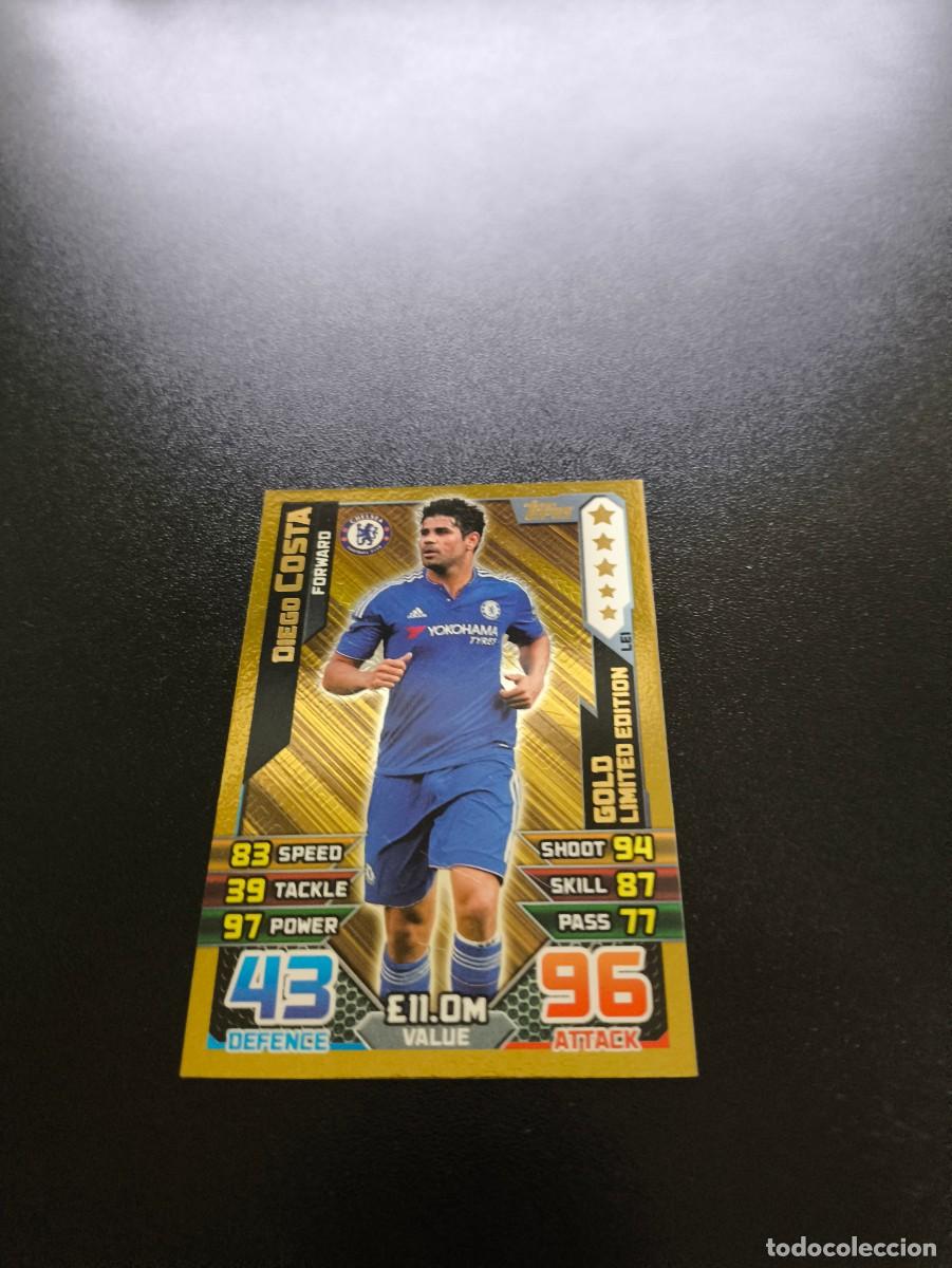 Cromos de f&uacute;tbol: Diego Costa Chelsea Gold Limited Topps English Premier League 2015 2016 no panini liga Atletico
