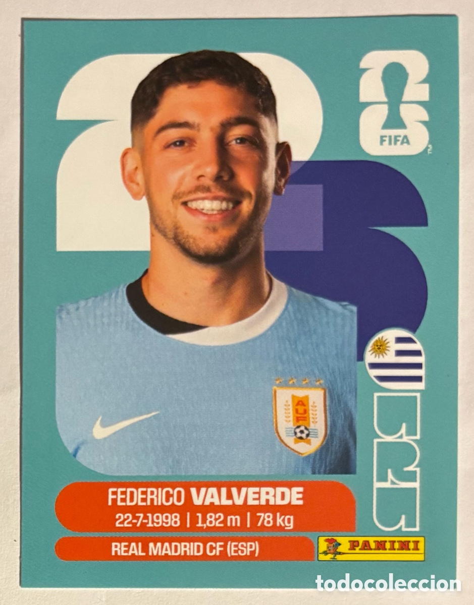 Cartes &agrave; collectionner de Football: FEDERICO VALVERDE (URUGUAY). CROMO STICKER PANINI FIFA WORLD CUP 2026. #URU10.