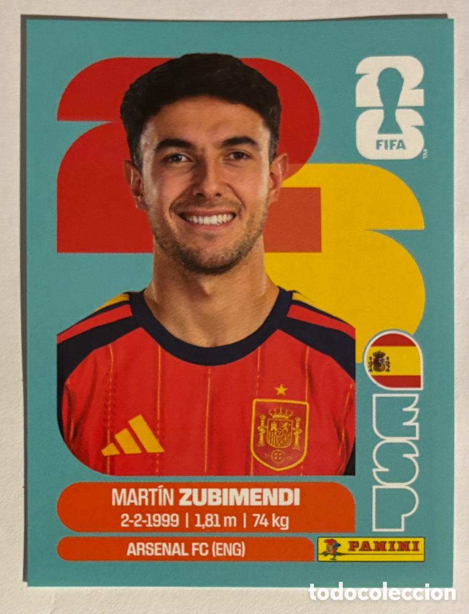 Cartes &agrave; collectionner de Football: MART&Iacute;N ZUBIMENDI (ESPA&Ntilde;A). CROMO STICKER PANINI FIFA WORLD CUP 2026. #ESP9.