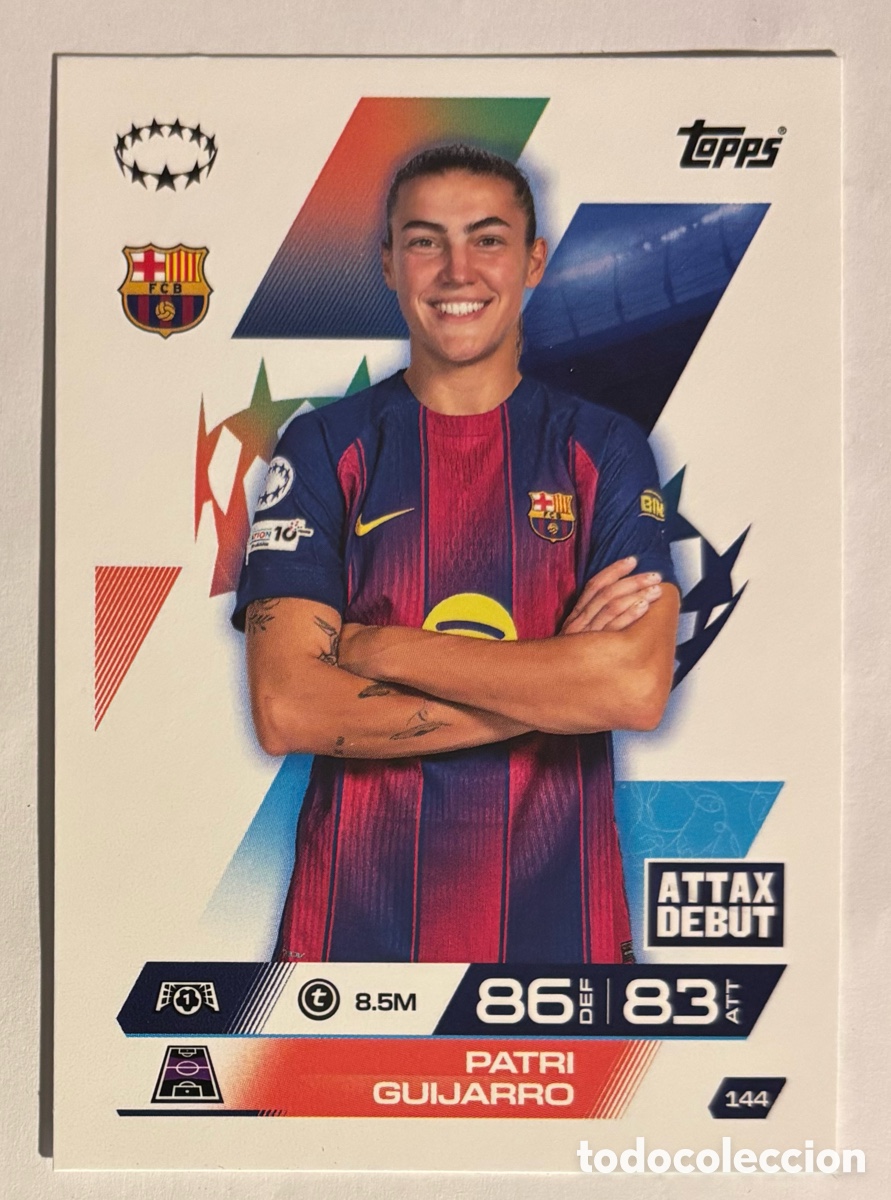 Cromos de f&uacute;tbol: PATRI GUIJARRO (FC BARCELONA). CARTA TOPPS MATCH ATTAX 2025/26.