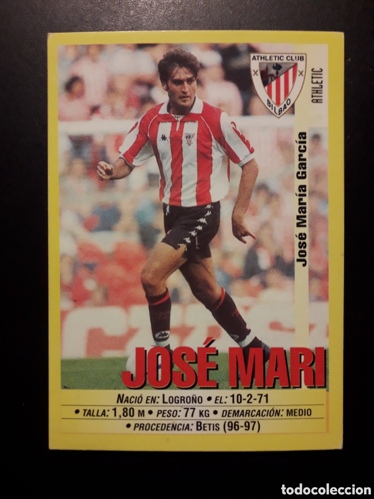 Cromos de f&uacute;tbol: JOS&Eacute; MARI ATHLETIC DE BILBAO PANINI LIGA 1999-2000 99 00 N&deg; 145 SIN PEGAR. PEDIDO M&Iacute;NIMO 3&euro;