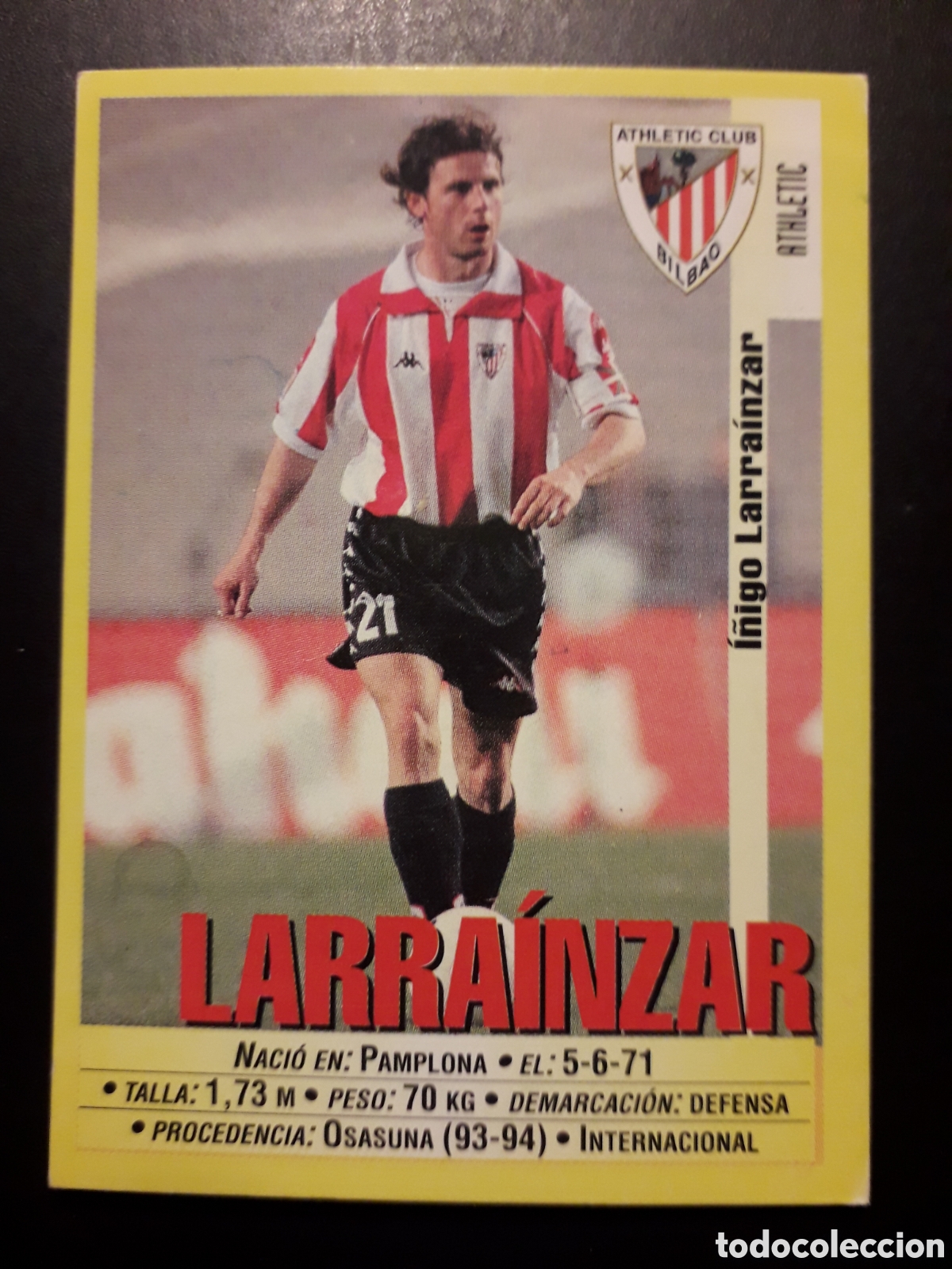 Cromos de f&uacute;tbol: LARRA&Iacute;NZAR ATHLETIC DE BILBAO PANINI LIGA 1999-2000 99 00 N&deg; 137 SIN PEGAR. PEDIDO M&Iacute;NIMO 3&euro;