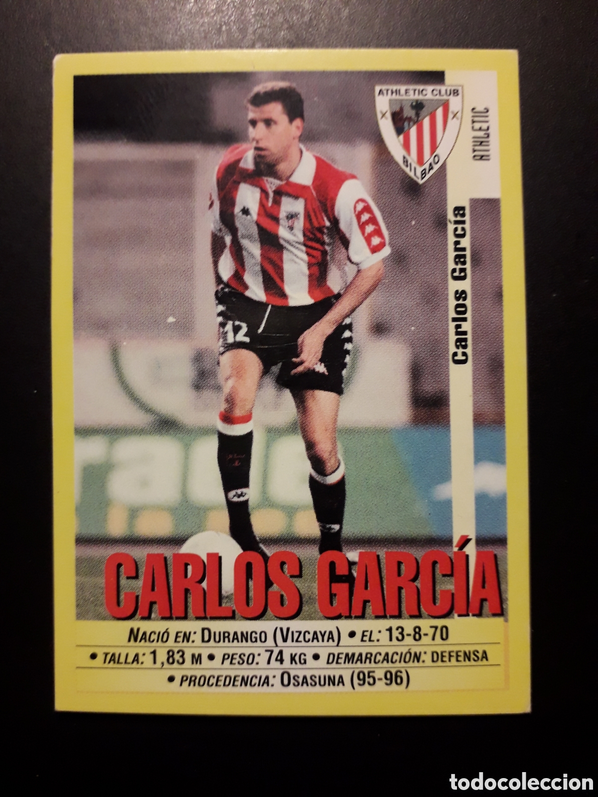Cromos de f&uacute;tbol: CARLOS GARC&Iacute;A ATHLETIC DE BILBAO PANINI LIGA 1999-2000 99 00 N&deg; 138 SIN PEGAR. PEDIDO M&Iacute;NIMO 3&euro;