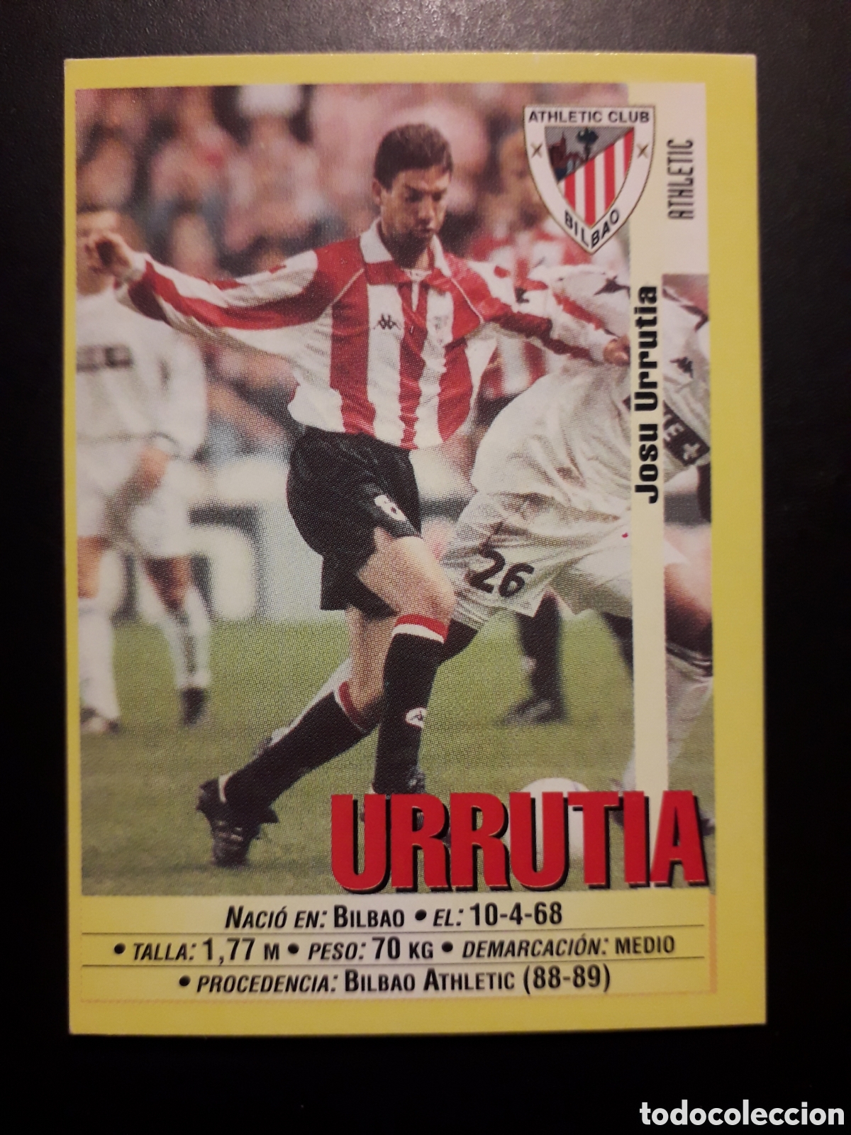 Cromos de f&uacute;tbol: URRUTIA ATHLETIC DE BILBAO PANINI LIGA 1999-2000 99 00 N&deg; 142 SIN PEGAR. PEDIDO M&Iacute;NIMO 3&euro;