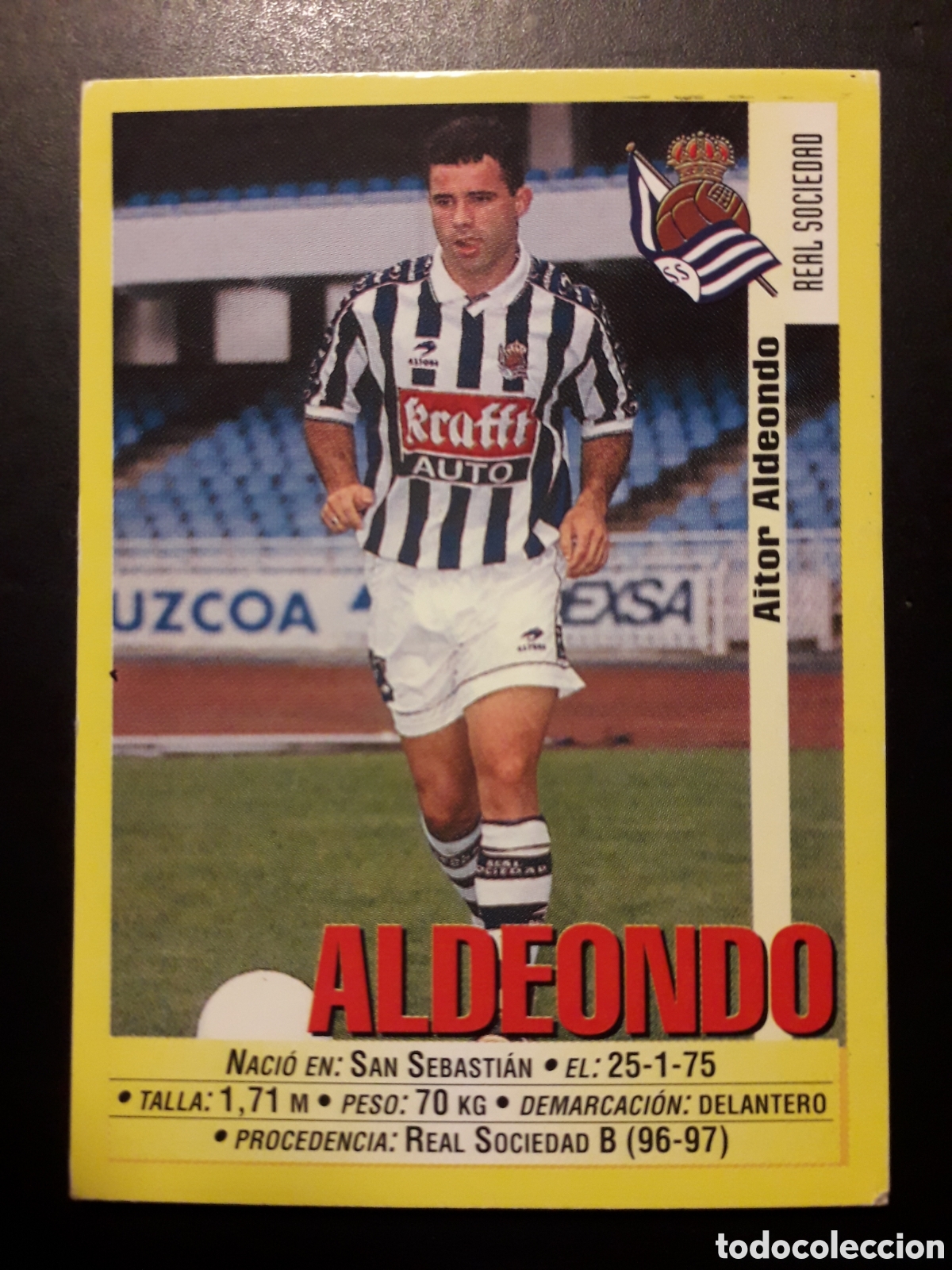 Cromos de f&uacute;tbol: ALDEONDO REAL SOCIEDAD PANINI LIGA 1999-2000 99 00 N&deg; 188a SIN PEGAR. PEDIDO M&Iacute;NIMO 3&euro;.