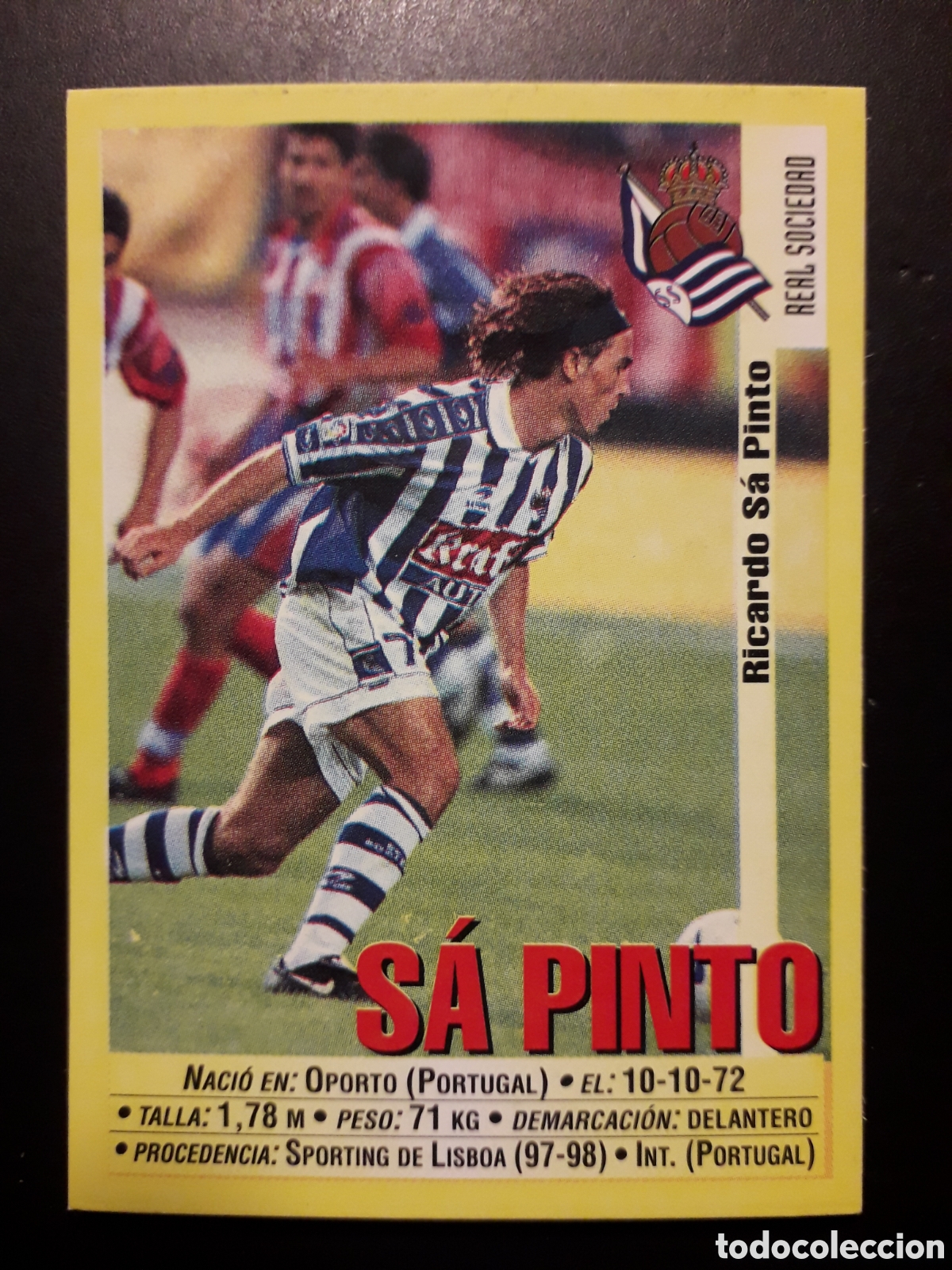 Cromos de f&uacute;tbol: S&Aacute; PINTO REAL SOCIEDAD PANINI LIGA 1999-2000 99 00 N&deg; 186 SIN PEGAR. PEDIDO M&Iacute;NIMO 3&euro;