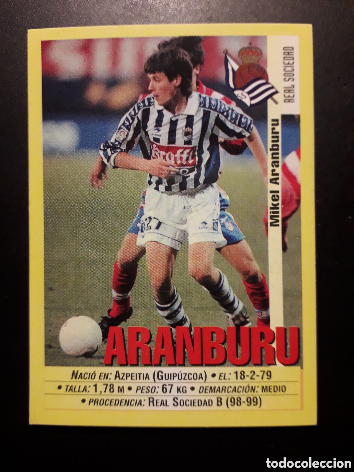 Cromos de f&uacute;tbol: ARAMBURU REAL SOCIEDAD PANINI LIGA 1999-2000 99 00 N&deg; 184 SIN PEGAR. PEDIDO M&Iacute;NIMO 3&euro;