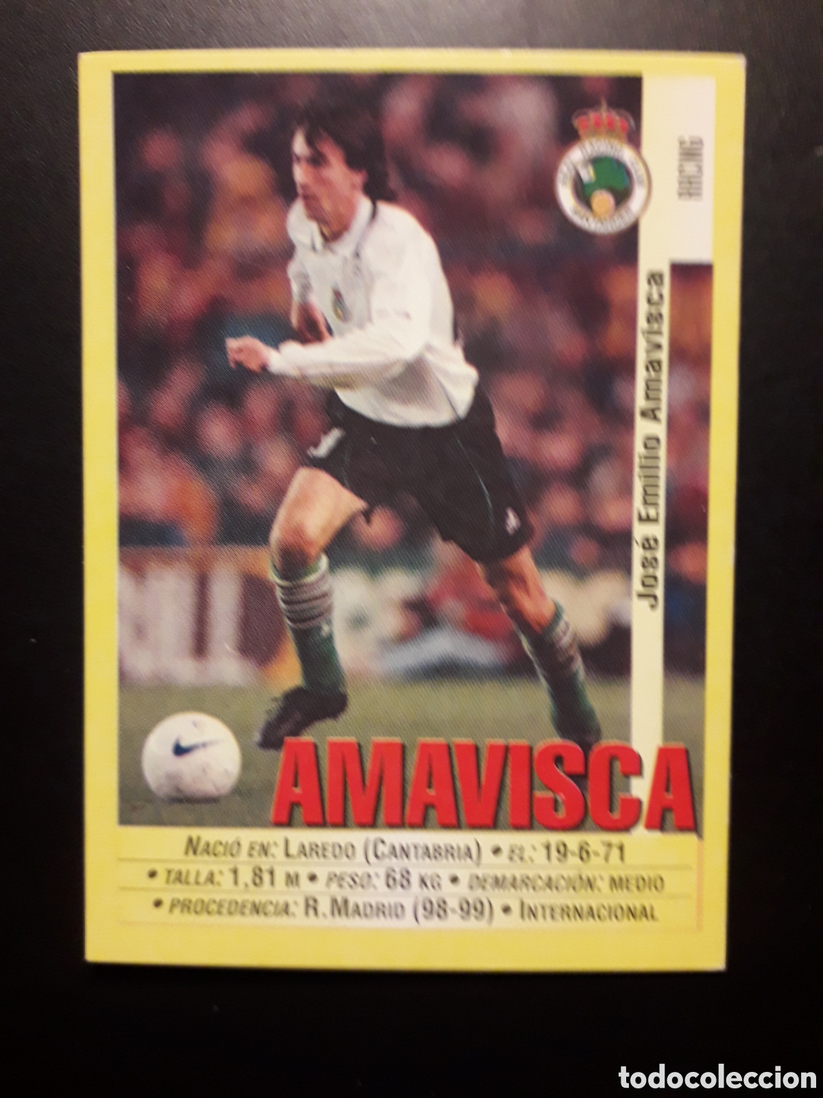 Cromos de f&uacute;tbol: AMAVISCA RACING DE SANTANDER PANINI LIGA 1999-2000 99 00 N&deg; 280 SIN PEGAR. PEDIDO M&Iacute;NIMO 3&euro;