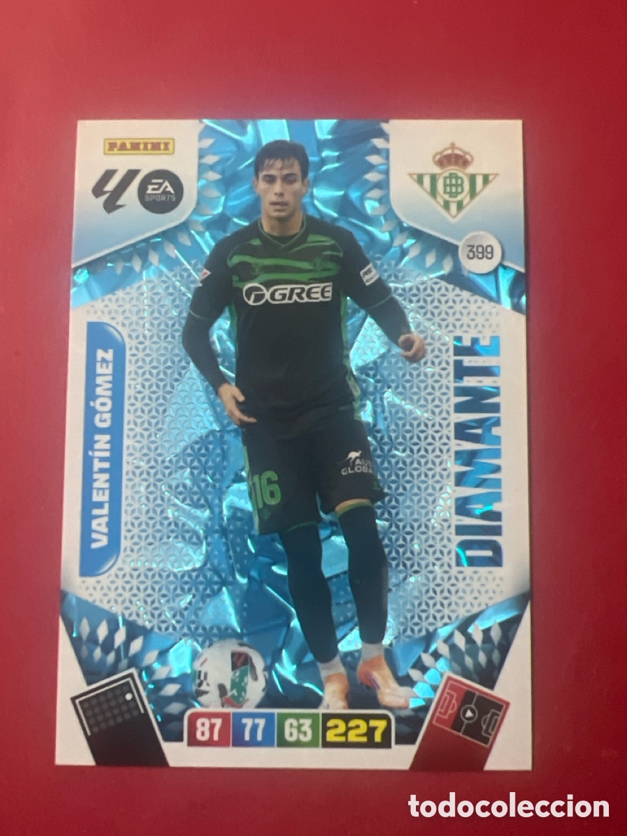 Cromos de f&uacute;tbol: C9137. ADRENALYN XL LIGA EA SPORTS 2025-2026 25-26 N&ordm; 399 Valent&iacute;n G&oacute;mez Real Betis DIAMANTE