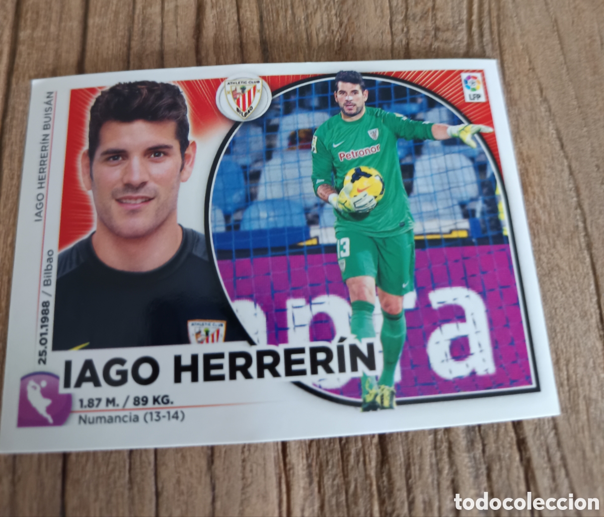 Cromos de f&uacute;tbol: Cromo Liga Este sin pegar 2014-2015 Athletic Bilbao Iago Herrerin