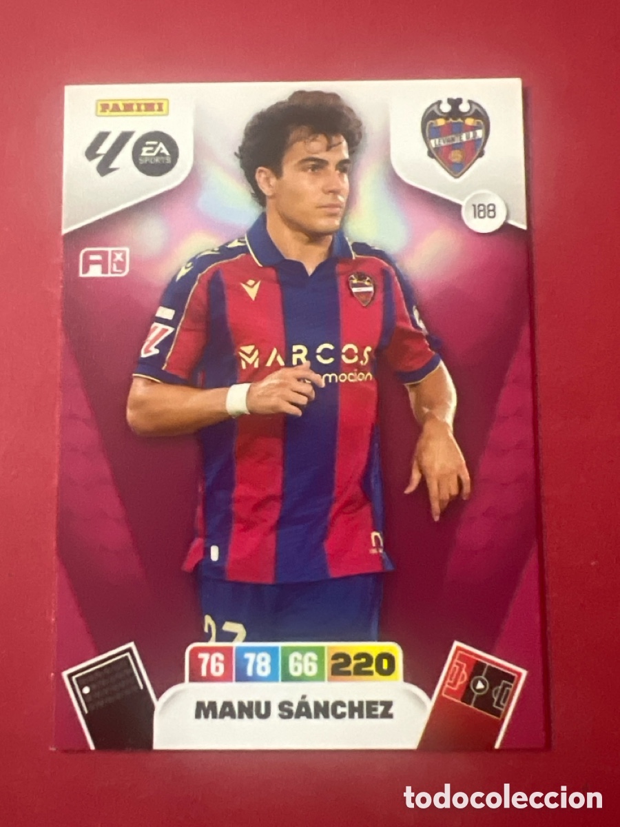 Cromos de f&uacute;tbol: C9160. Cromo Adrenalyn XL. 2025 2026. 25 26. Manu S&aacute;nchez. Levante. N &ordm; 188.