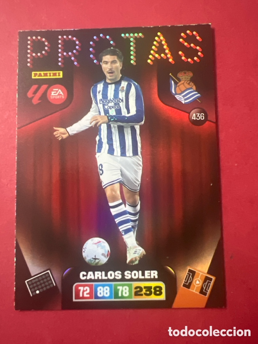 Cromos de f&uacute;tbol: C9163. Carlos Soler Protas n&uacute;mero 436 De la Real Sociedad cromo adrenalyn XL 25-26 2025-2026