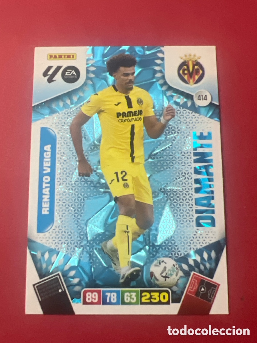Cromos de f&uacute;tbol: C9166. PANINI ADRENALYN XL LIGA 2025-2026 25-26 &ndash; DIAMANTE &ndash; Renato Veiga Villarreal CF N&ordm; 414