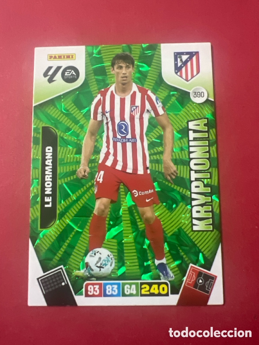 Cromos de f&uacute;tbol: C9191. PANINI ADRENALYN XL LIGA 2025-2026 25-26 &ndash; KRYPTONITA &ndash; Le Normand Atl&eacute;tico de Madrid N&ordm; 390