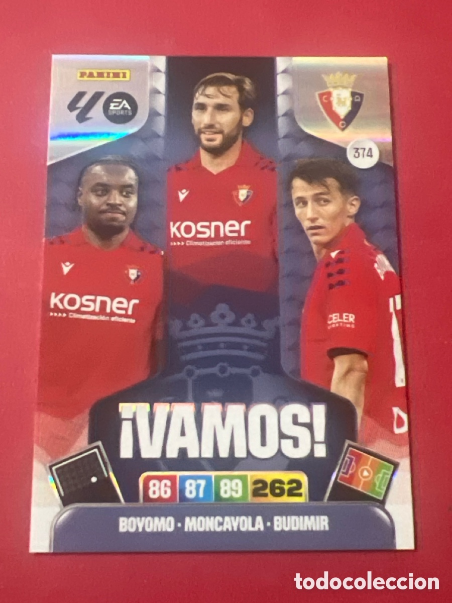 Cromos de f&uacute;tbol: C9196. Vamos n&uacute;mero 374 del Osasuna cromo adrenalyn XL 25-26 2025-2026