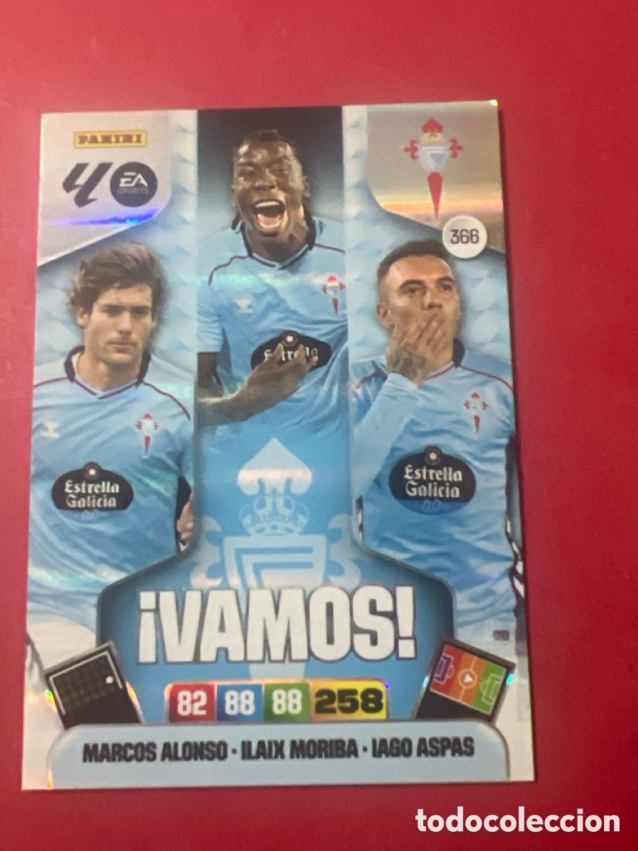 Cromos de f&uacute;tbol: C9202. FICHA N&ordm; 366 REAL CELTA - ADRENALYN 25 26 - PANINI 2025 - 26 - CROMO - VAMOS