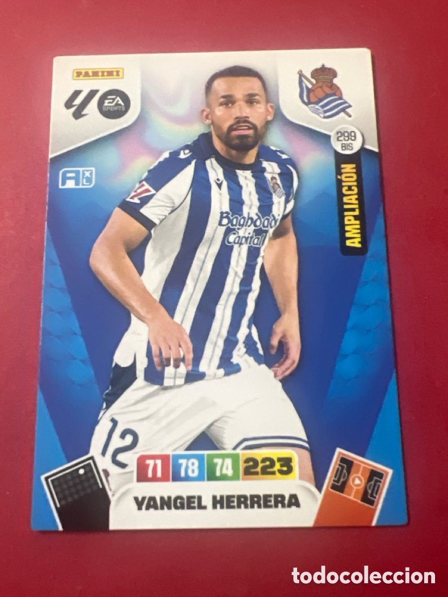 Cromos de f&uacute;tbol: Yangel Herrera ampliacion n&uacute;mero 299 Bis de la Real Sociedad cromo adrenalyn XL 25-26 2025-2026
