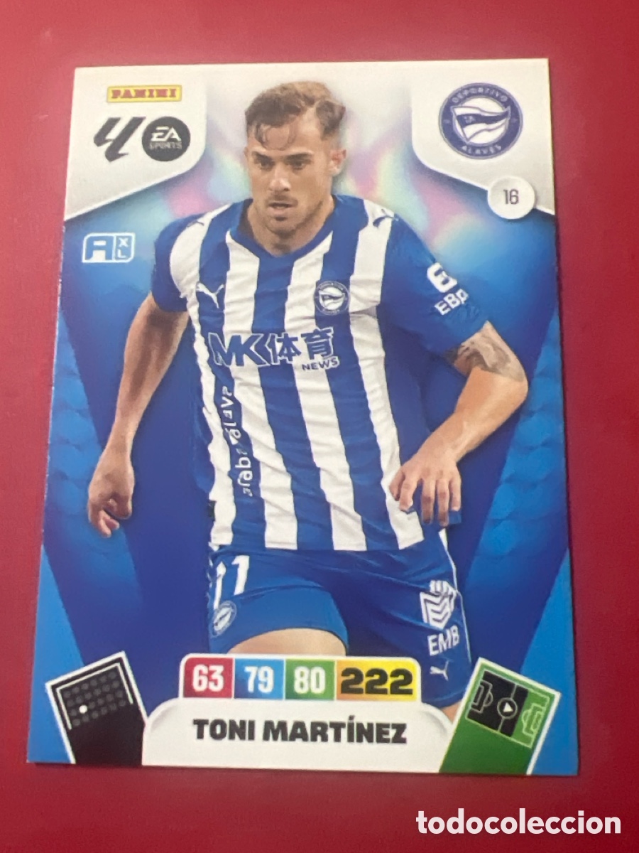 Cromos de f&uacute;tbol: C9212. Cromo Adrenalyn XL. 2025 2026. 25 26. Toni Mart&iacute;nez. Alav&eacute;s. N &ordm; 16.