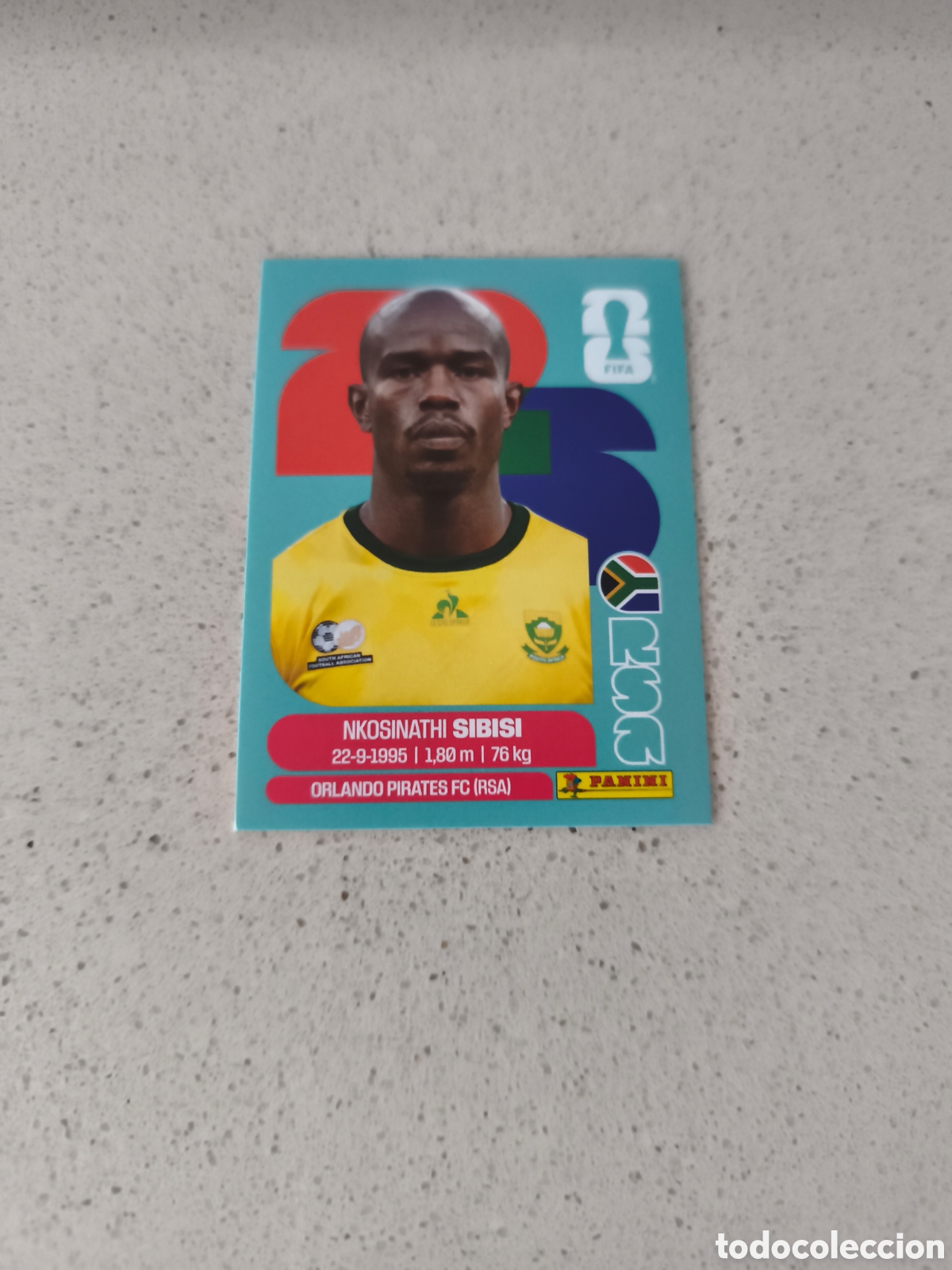 Cromos de f&uacute;tbol: CROMO N&Uacute;MERO 10 SIBISI SUD&Aacute;FRICA. MUNDIAL 2026. PANINI.