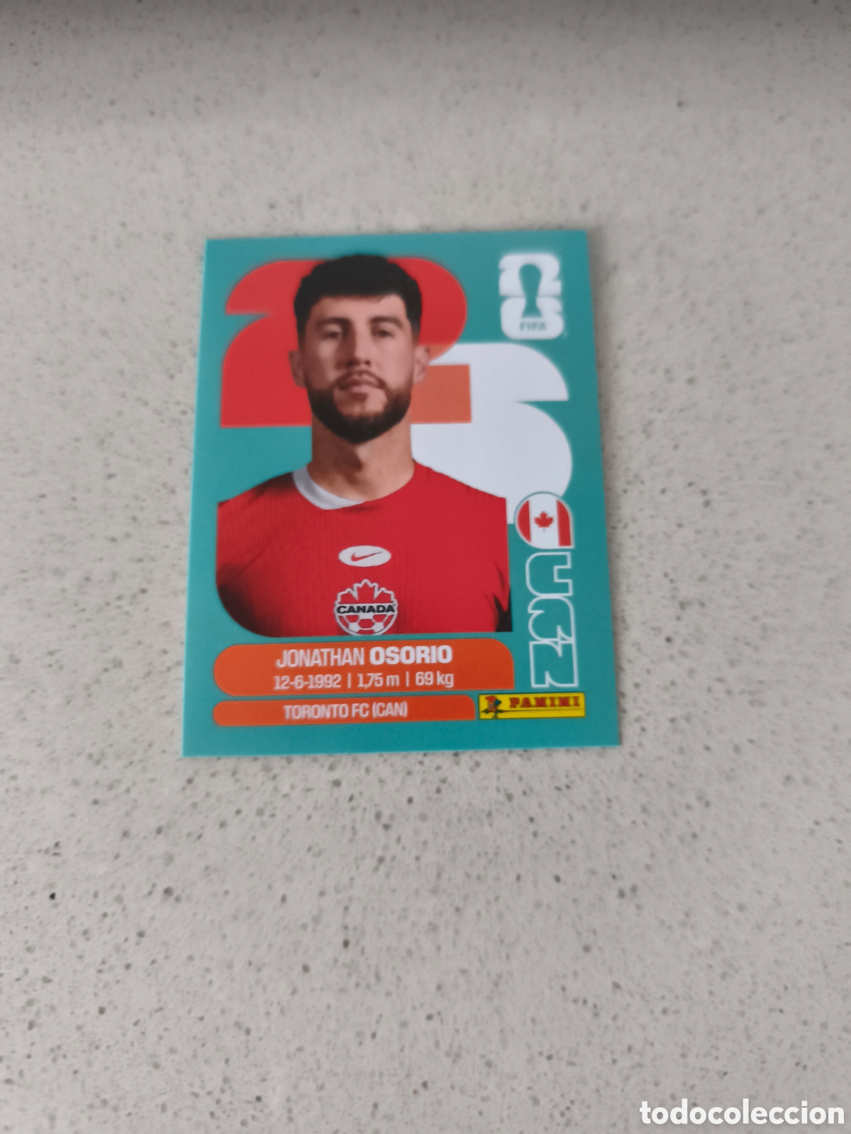 Cromos de f&uacute;tbol: CROMO N&Uacute;MERO 12 OSORIO CANAD&Aacute;. MUNDIAL 2026. PANINI.