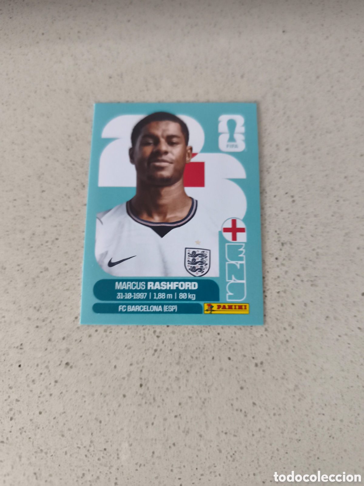 Cromos de f&uacute;tbol: CROMO N&Uacute;MERO 19 RASHFORD INGLATERRA. MUNDIAL 2026. PANINI.