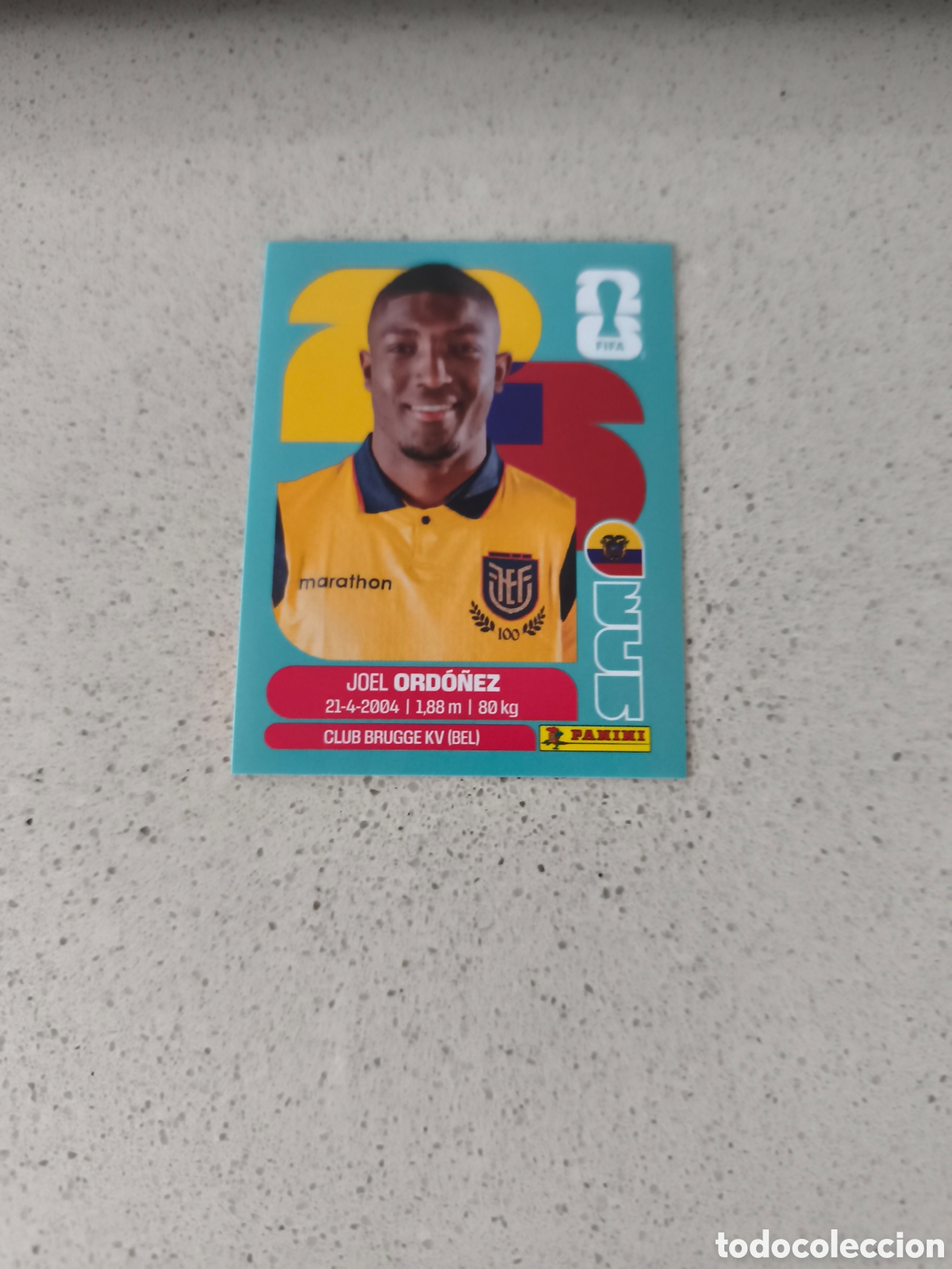 Cromos de f&uacute;tbol: CROMO N&Uacute;MERO 8 ORD&Oacute;&Ntilde;EZ ECUADOR. MUNDIAL 2026. PANINI.
